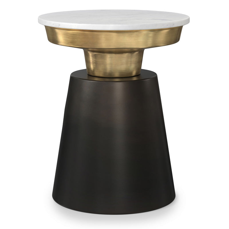 20" Metal Round End Table - Black