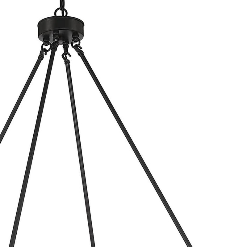 40'' Candle Style Multi Light Metal Dimmable Chandelier - Black / Gold