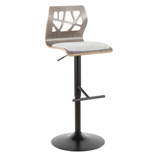 Load image into Gallery viewer, Folia - Mid Century Modern Adjustable Barstool With Swivel With Straight T Footrest (Set of 3)
