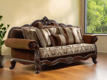 Load image into Gallery viewer, Velvet Floral Sofa And Toss Pillows With Espresso Legs - Oak
