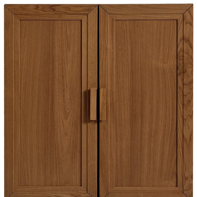Wood Corner Accent Cabinet With Two Doors (Set of 2) - Walnut