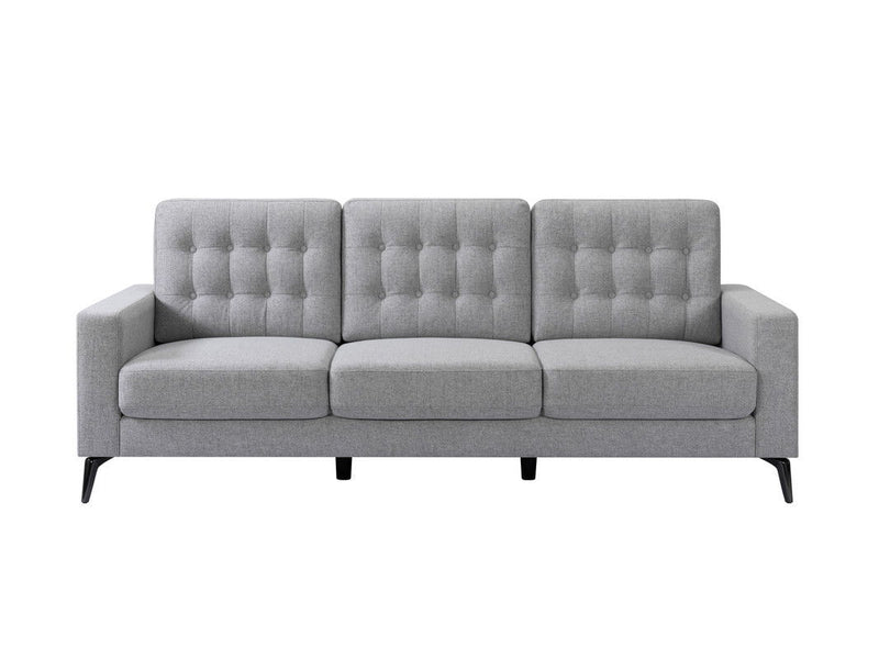 87" Fabric Sofa With Black Legs - Gray