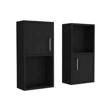 Load image into Gallery viewer, Wall Mounted Bathroom Medicine Cabinet Eak Two Doors, Two Shelves - Black
