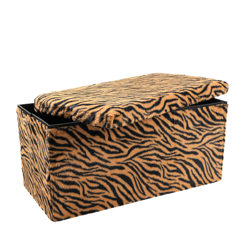 30" Plastic Storage Ottoman - Animal Print