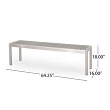 Load image into Gallery viewer, Outdoor Modern Aluminum Dining Bench, Durable And Elegant Design

