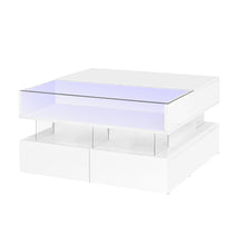 Load image into Gallery viewer, Lift Top Coffee Table With 2 Drawers, Hidden Space And LED Lights For Living Room
