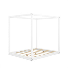 Load image into Gallery viewer, Wood Canopy Platform Bed With Support Legs And Airflow Slats
