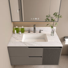 Load image into Gallery viewer, Bianco Carrara Venato Elegant Marble Vanity Top, Bathroom Vanity With Undermount Sink, Sintered Stone
