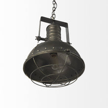 Load image into Gallery viewer, Industrial Caged Metal Hanging Light - Black
