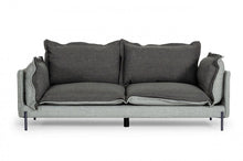 Load image into Gallery viewer, Modern Two Tone Sofa With Reversible Cushions - Gray
