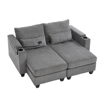 Load image into Gallery viewer, Convertible Chaise Lounge Sofa Chair With USB Ports, Cup Holders, Phone Holder And Storage
