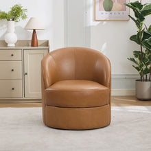 Load image into Gallery viewer, Swivel Accent Chair With 360° Smooth Spin - Black / Light Brown / Silver
