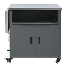 Load image into Gallery viewer, Foldable Outdoor Prep Station BBQ Cart With Trash Rack
