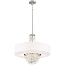 Load image into Gallery viewer, 24" Five Light Dimmable Chandelier With Shades - Nickel / Pearl Silver
