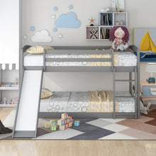 Load image into Gallery viewer, Twin over Twin Bunk Bed with Convertible Slide and Ladder , Gray(Old SKU:WF281725AAE)
