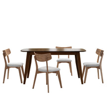 Load image into Gallery viewer, 5 Piece Mid - Century Dining Set, Upholstered Dining Chairs
