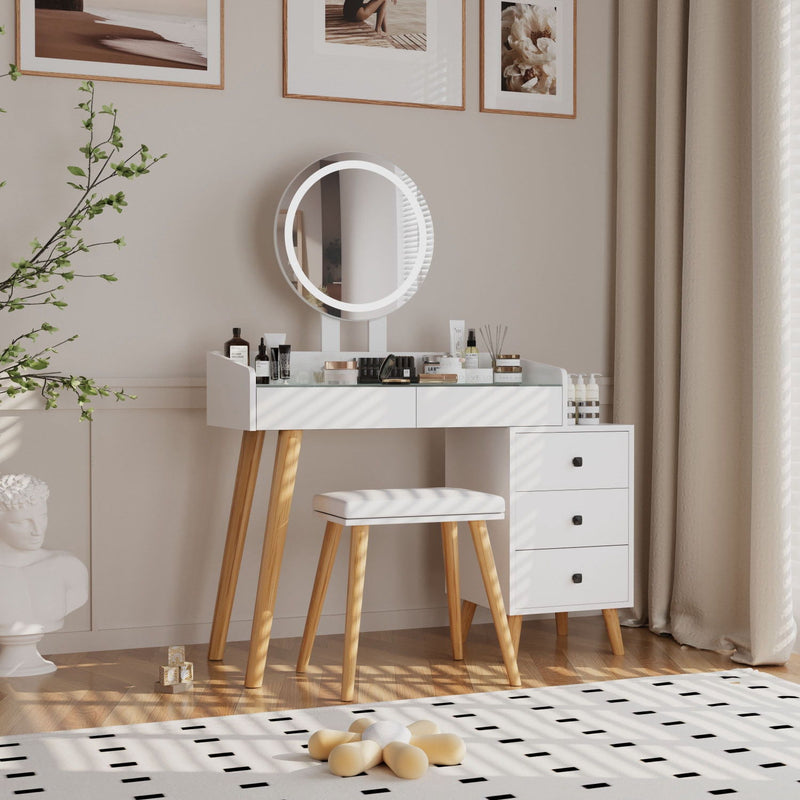 Five Drawer Vanity Table (714434) - White