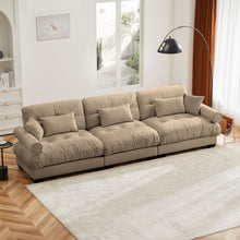 Load image into Gallery viewer, Modern Oversize Sofa With Cloud Like Comfort, Featuring Waist And Throw Pillows
