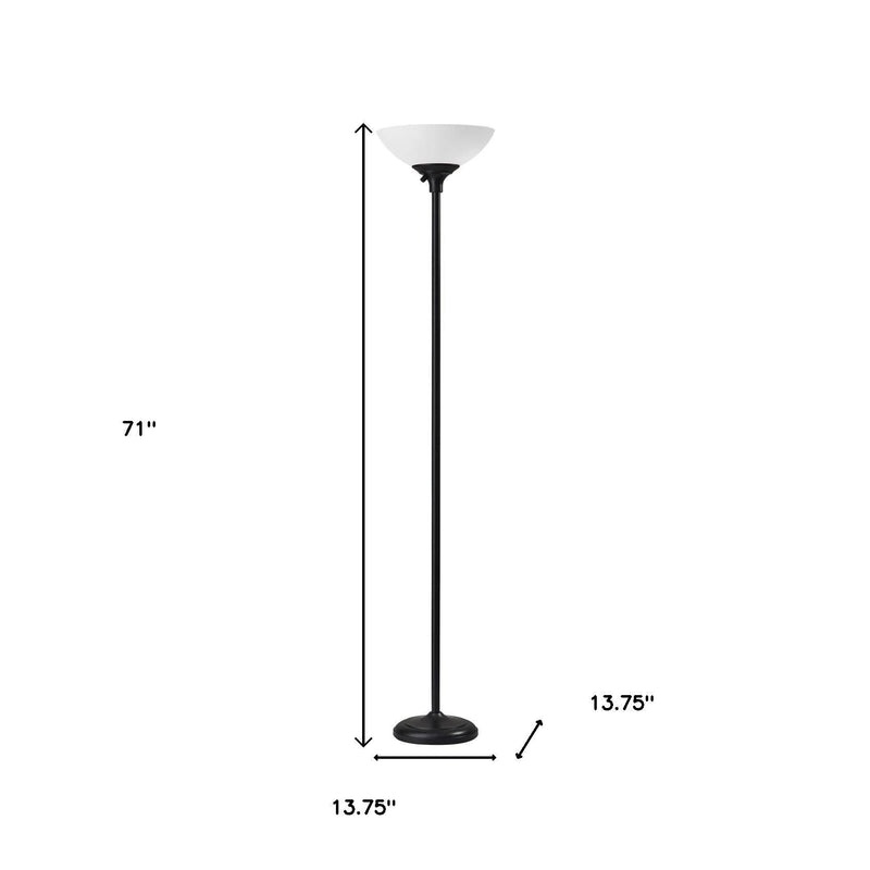 Tailored Metal Torchiere With Bright Illumination - Black