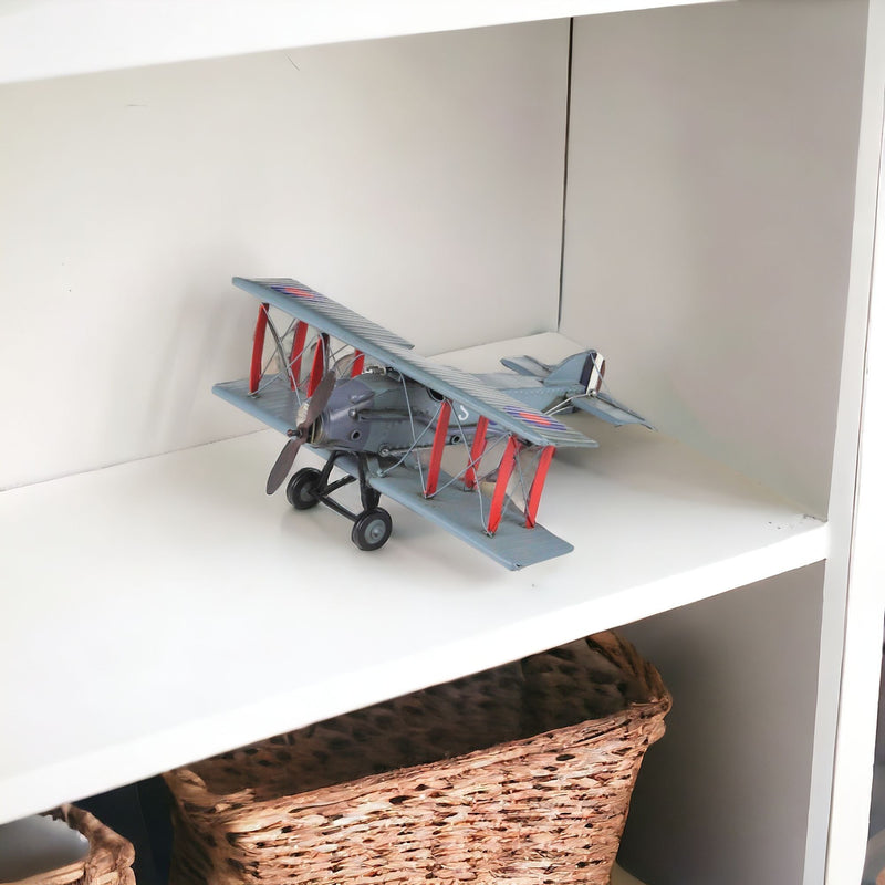 Hand Painted 1916 Bristol F28 Fighter Plane Model Airplane - Red / Gray