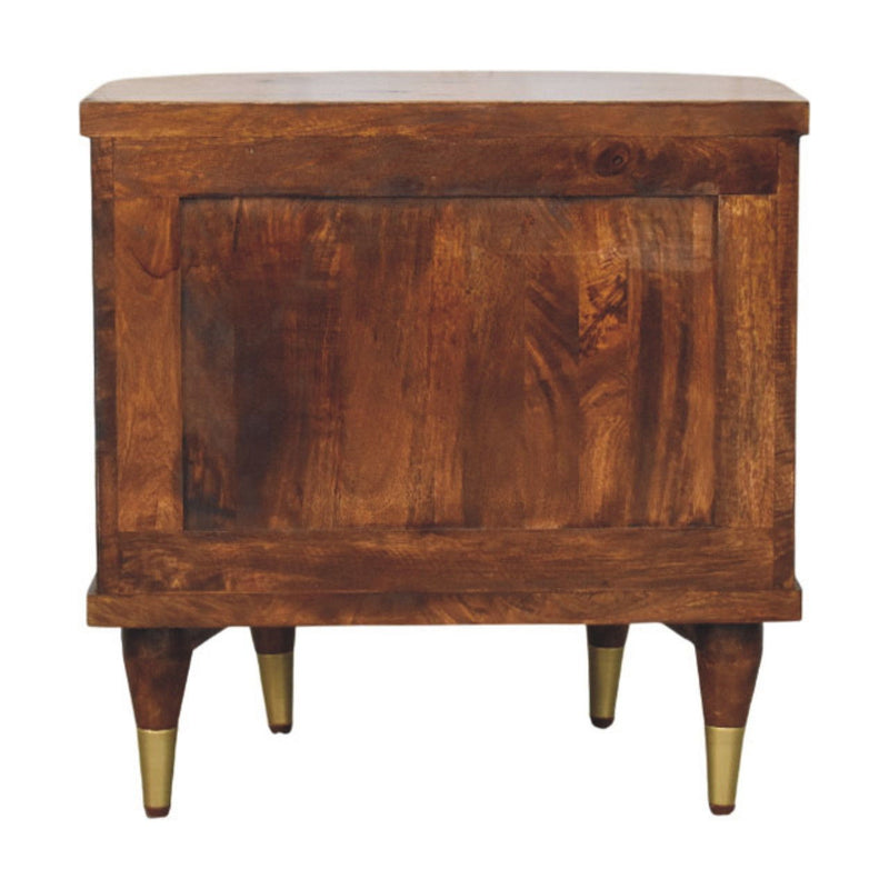 Solid Wood Two Drawer Nightstand - Brown