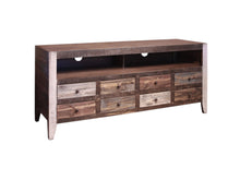 Load image into Gallery viewer, Enclosed Storage Distressed TV Stand Cabinet - Brown
