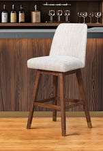 Load image into Gallery viewer, Solid Wood Swivel Bar Height Bar Chair - Beige And Brown
