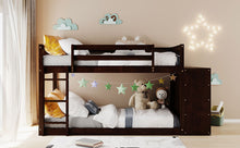 Load image into Gallery viewer, Twin over Twin Bunk Bed with 4 Drawers and 3 Shelves-Espresso(OLD SKU: LP000067AAP)
