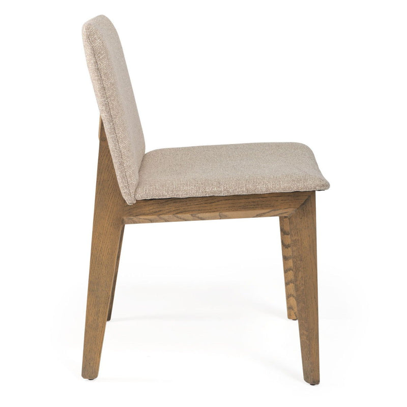 Upholstered Fabric Open Back Dining Side Chairs (Set of 2) - Beige
