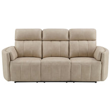 Load image into Gallery viewer, Elison - Motion Sofa - Dark Beige Polish Microfiber
