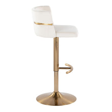 Load image into Gallery viewer, Cinch - Glam / Art Deco Adjustable Barstool With Swivel With Rounded T Footrest (Set of 2)
