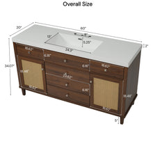 Load image into Gallery viewer, Bathroom Vanity With Sink, 5 Legs, Soft Close Drawers
