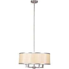 Load image into Gallery viewer, 18" Four Light Dimmable Chandelier With Shades - Pearl Silver / Nickel
