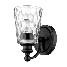 Load image into Gallery viewer, Metal And Pebbled Glass Wall Light - Black

