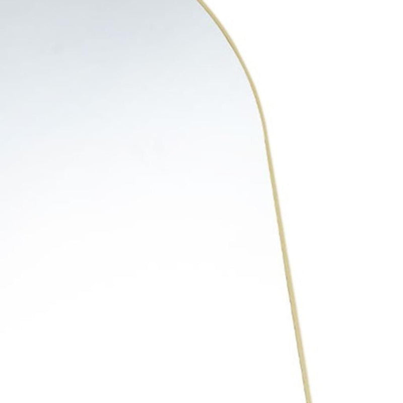 63" Metal Arch Freestanding And Wall Mount Framed Full Length Mirror - Gold