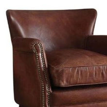 Load image into Gallery viewer, Top Grain Leather Wingback Chair - Dark Brown
