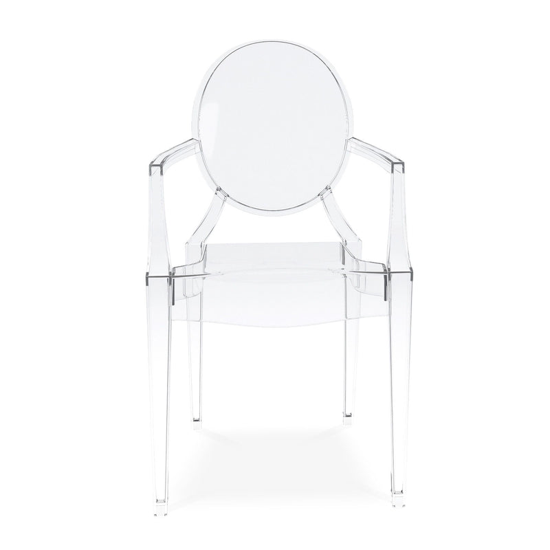 Acrylic King Louis Back Dining Arm Chair - Clear