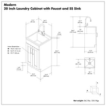 Load image into Gallery viewer, Modern Shaker All-In-One Laundry Utility Sink And Cabinet With Pull-Out Faucet
