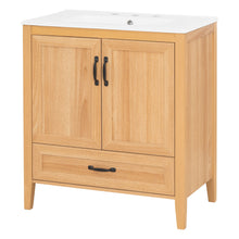 Load image into Gallery viewer, Elegant Fluted Bathroom Vanity With Sink, Soft Close Doors &amp; Drawer
