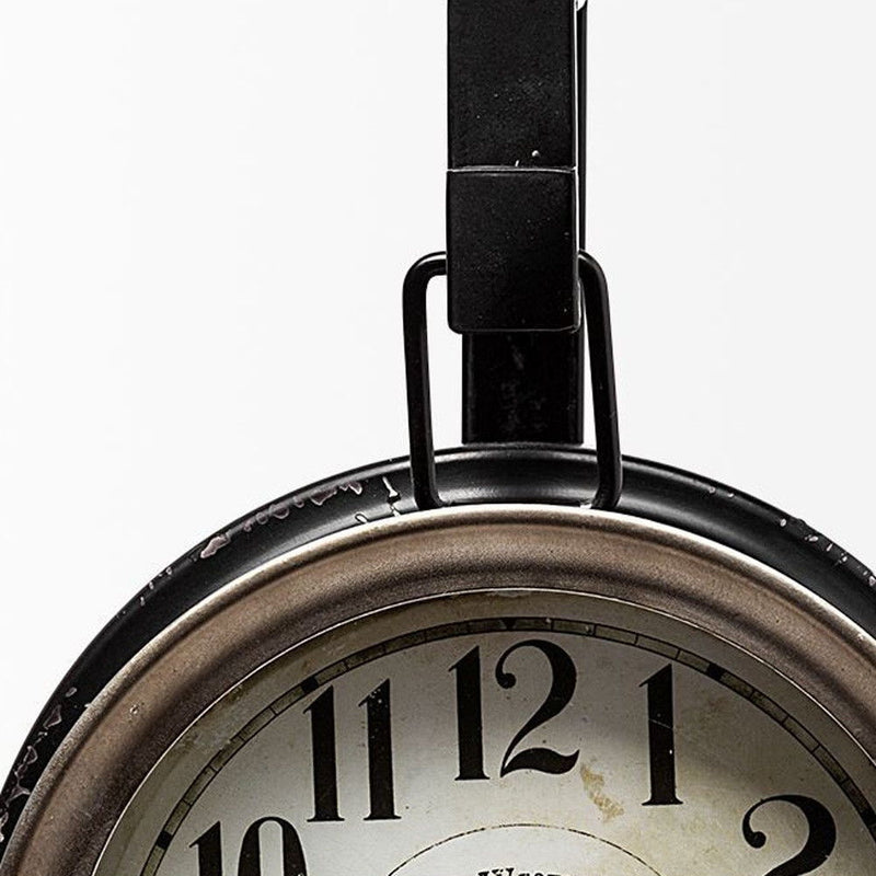 Metallic Hanging Desk Table Clock - Brown