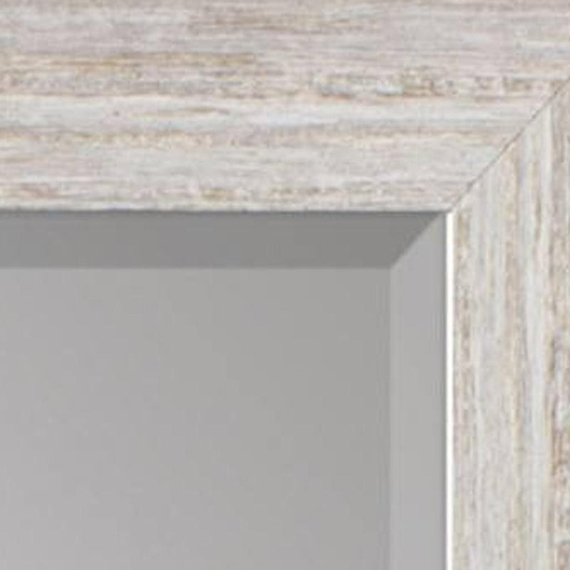 40" Distressed Wood Framed Accent Mirror - White