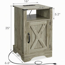 Load image into Gallery viewer, Farmhouse Nightstand, Charging Station &amp; Storage
