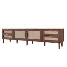 Load image into Gallery viewer, TV Stand, Media Console With 4 Drawers, Soft Closing Hinges - Dark Brown
