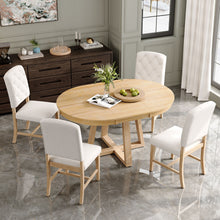 Load image into Gallery viewer, Dining Set With Leaf Round Table And 4 Upholstered Chairs
