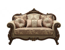 Load image into Gallery viewer, Loveseat And Toss Pillows - Beige / Gold / Brown
