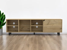 Load image into Gallery viewer, 71" Wood Enclosed And Open Storage TV Stand - Natural
