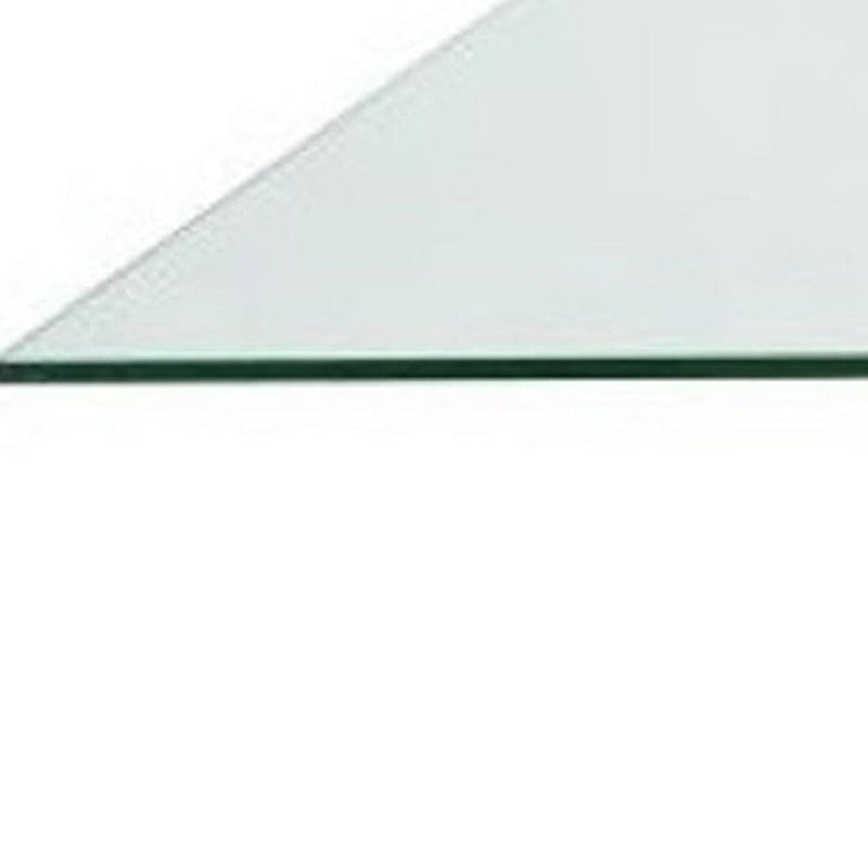 60" Glass And Metal Cross Leg Base Square Dining Room Table - Clear