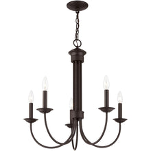 Load image into Gallery viewer, 24" Five-Light Dimmable Chandelier With Shades - Bronze
