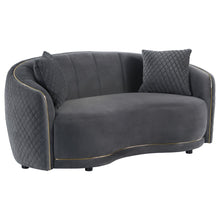 Load image into Gallery viewer, Lorraine - Upholstered Curved Loveseat - Dark Gray
