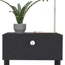 Load image into Gallery viewer, 18.5" x 15.8" x 19.7" One Drawer Faux Wood Nightstand - Black
